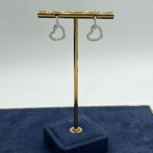 18k White Gold Heart Diamond Earrings